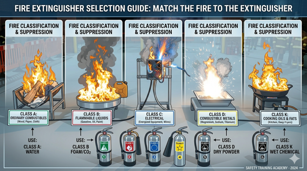 How to Match the Right Extinguisher to Each Fire Class