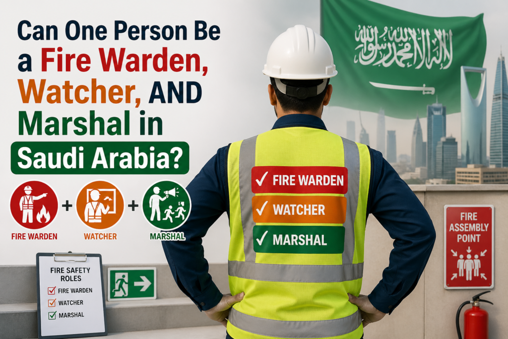 Can One Person Be a Fire Warden Watcher AND Marshal in Saudi Arabia