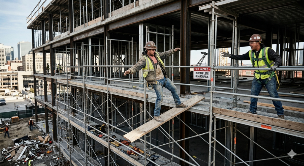 Scaffolding Falls From Height