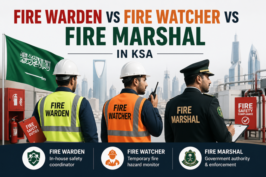 Fire Warden vs Fire Watcher vs Fire Marshal in KSA