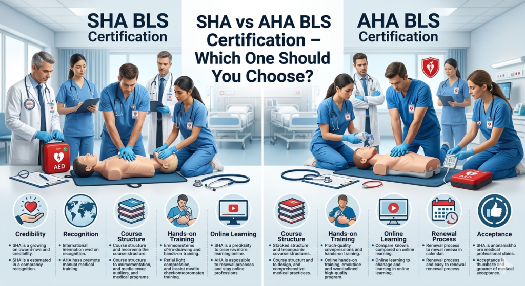 SHA vs AHA BLS Certification