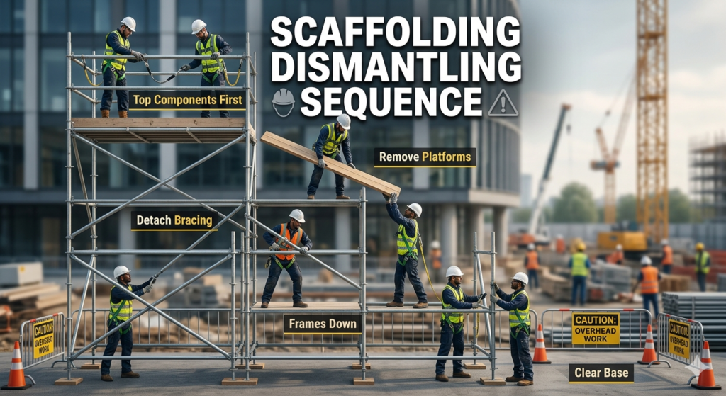 Step-by-Step Scaffolding Dismantling Sequence