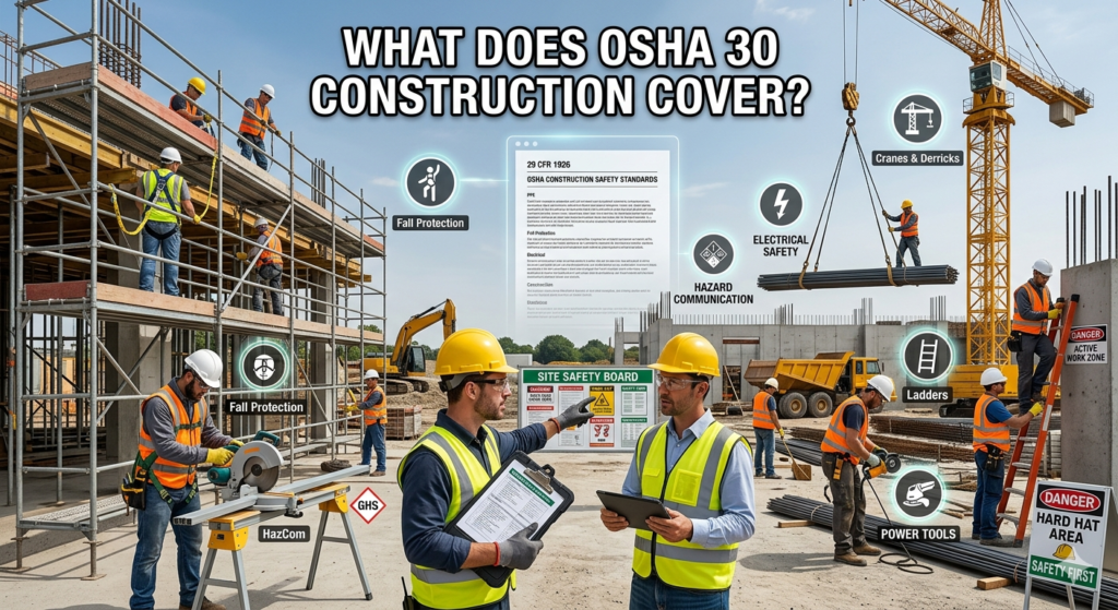 What does OSHA 30 Construction cover (29 CFR 1926)